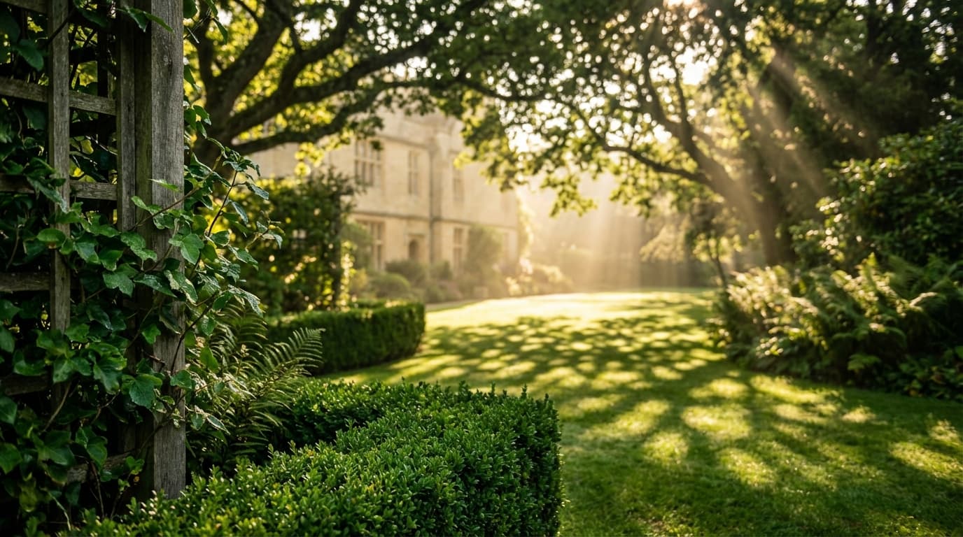 Jóska Kiss, founder of KertRendészet Fejér, standing in a professionally maintained garden